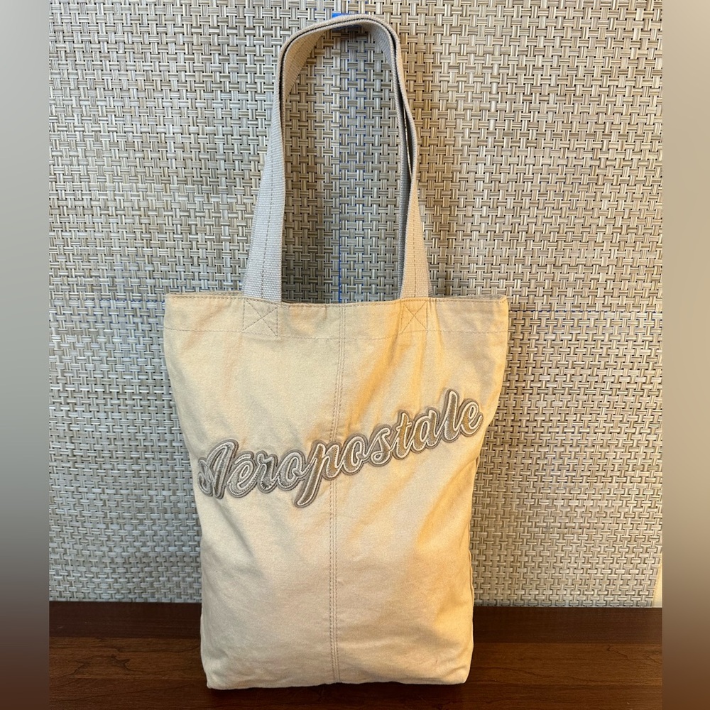 🌟HP🌟VTG Y2K Aeropostale Signature Logo Cotton Khaki Tote Bag